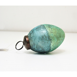 Jajo szklane wiszące niebiesko miętowe metaliczne